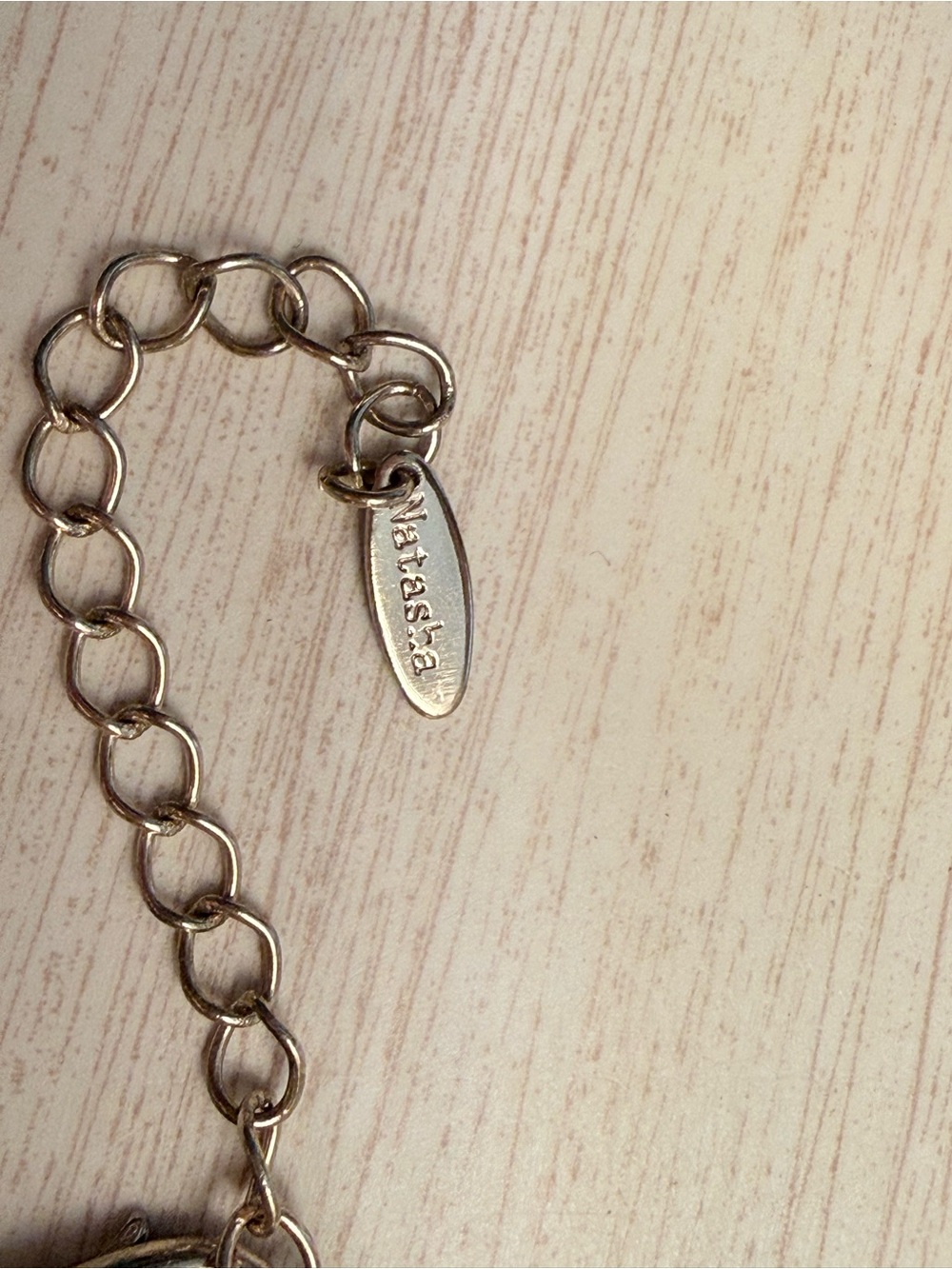 Natasha Couture Gold Link Chain Bracelet with Logo Tag